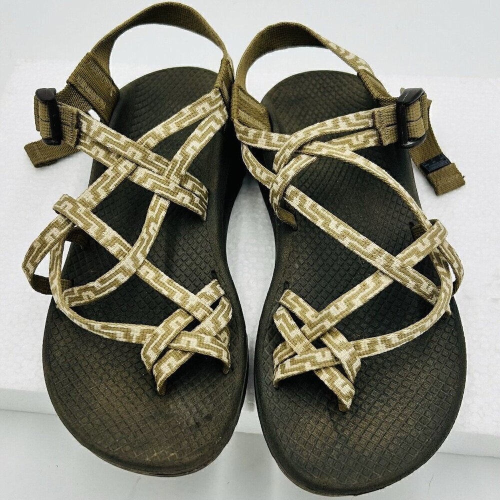 Chaco Brown and Tan Neutral ZCLOUD X2 Kelp Knit Adjustable Sandals Womens Size 8